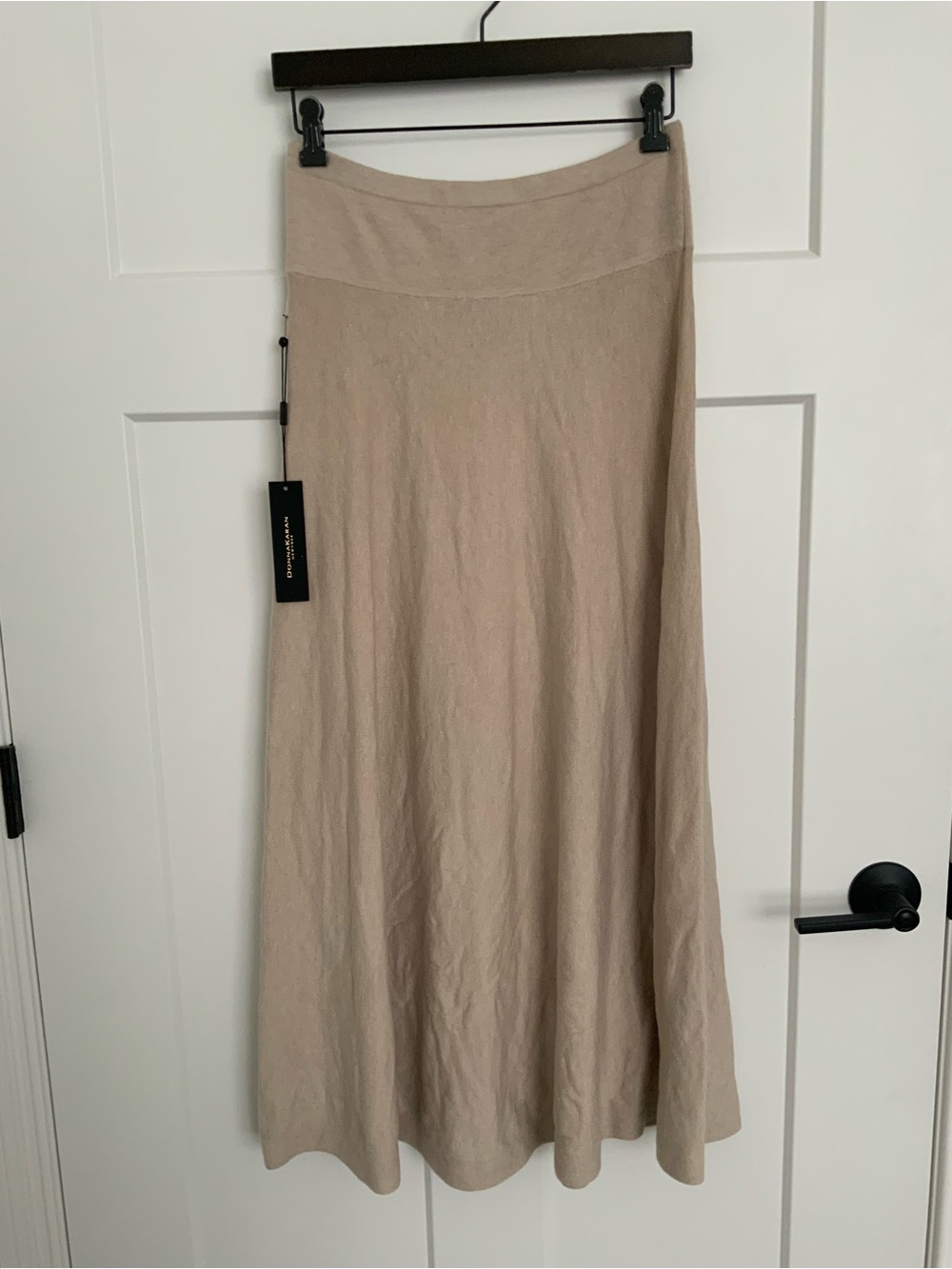 NWT Donna Karan Neutral Beige Maxi A-Line Skirt S